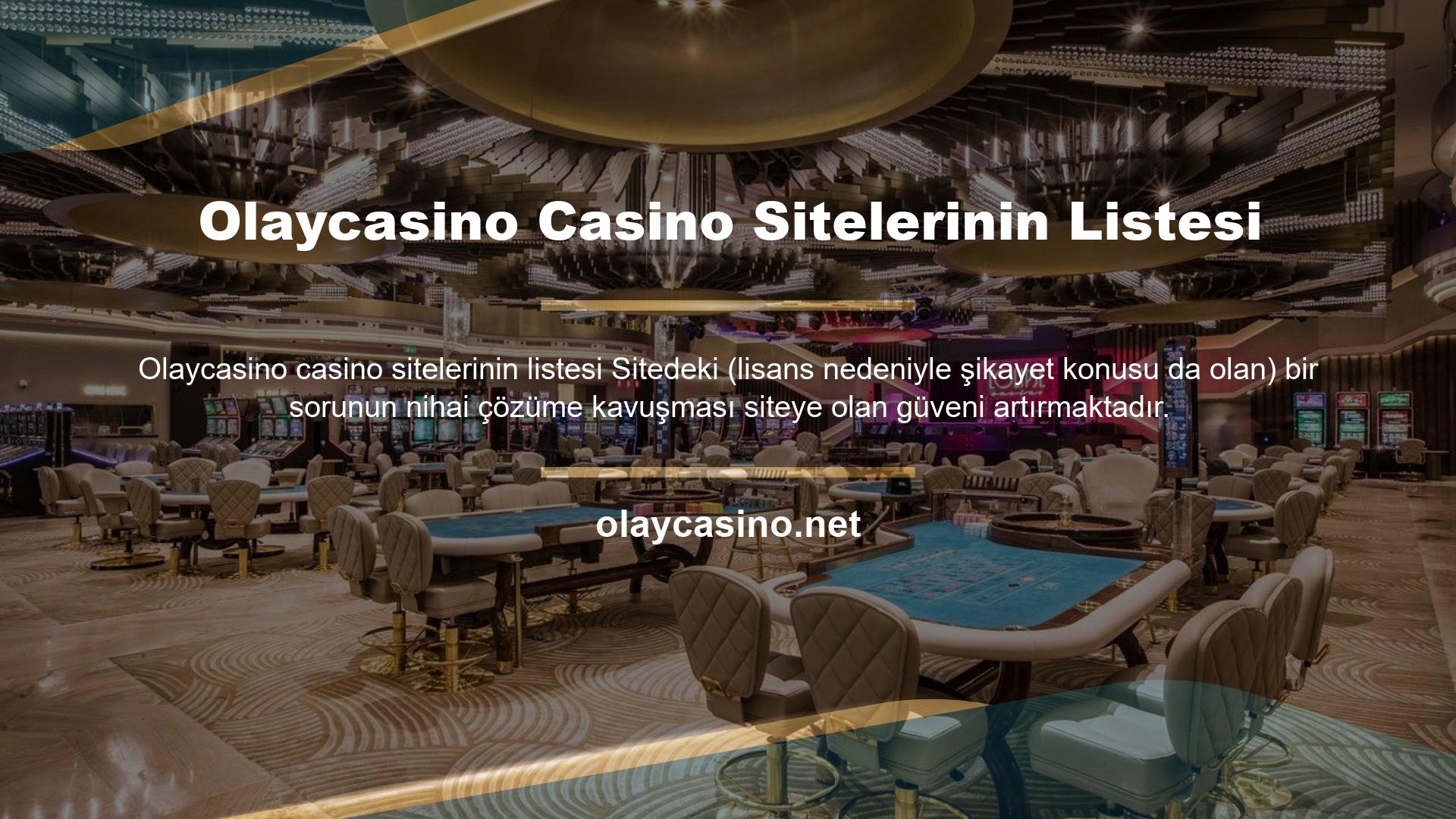 Olaycasino Casino Sitelerinin Listesi